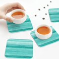thumbnail image 7 of Pofeuu Teal Turquoise Print Leather Coasters Set of 6, Round Cups Mugs Mat Pad for Home Kitchen Heat Resistant Drink Coasters,Square, 7 of 7