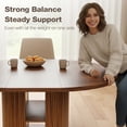 thumbnail image 4 of Advwin 59" Extendable Round Dining Table for 4–8, Modern Wood Oval Kitchen Table with Storage Shelf, Space-Saving Expandable Circle Dinner Table for Dining Room, Walnut, 4 of 9