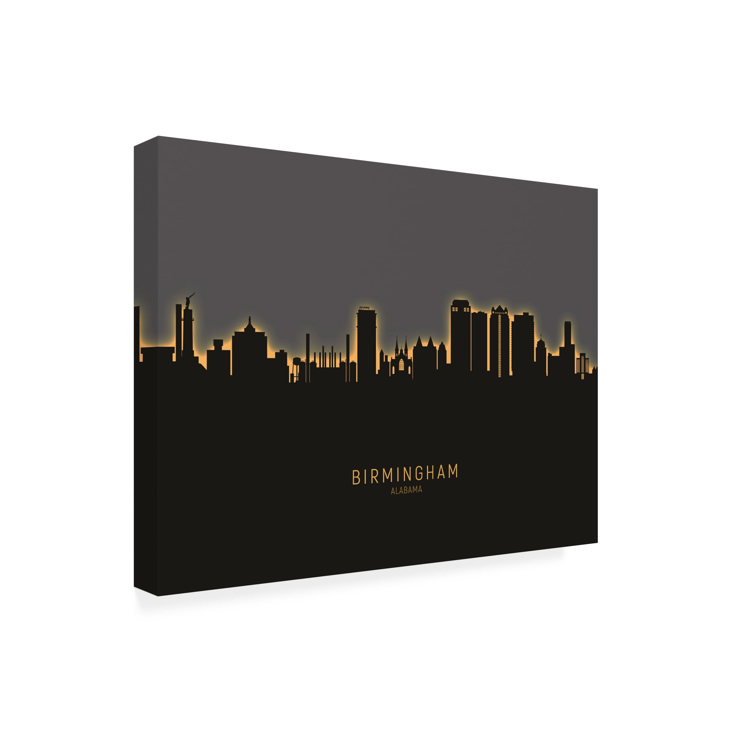 Michael Tompsett 'Birmingham Alabama Skyline Glow II' Canvas Art