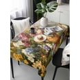 thumbnail image 6 of Easter Table Cloth, Waterproof Tablecloth for Rectangle Tables, Spring Watercolor Oil Painting Eggs Wild Flowers Reusable Washable Fabric Table Cover for Restaurant Kitchen Dining Tables 54"x108", 6 of 9