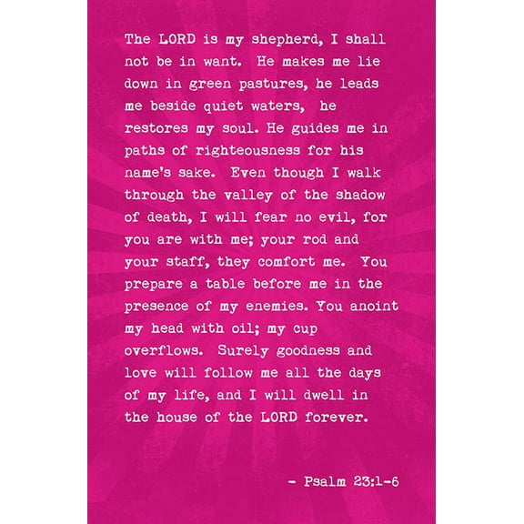 The Lord Is My Shepherd (Psalm 23:1-6), bible verse poster