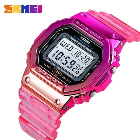 Digital Watch for Men Women, Gradient Color Silicone Strap Waterproof Sports Wristwatches