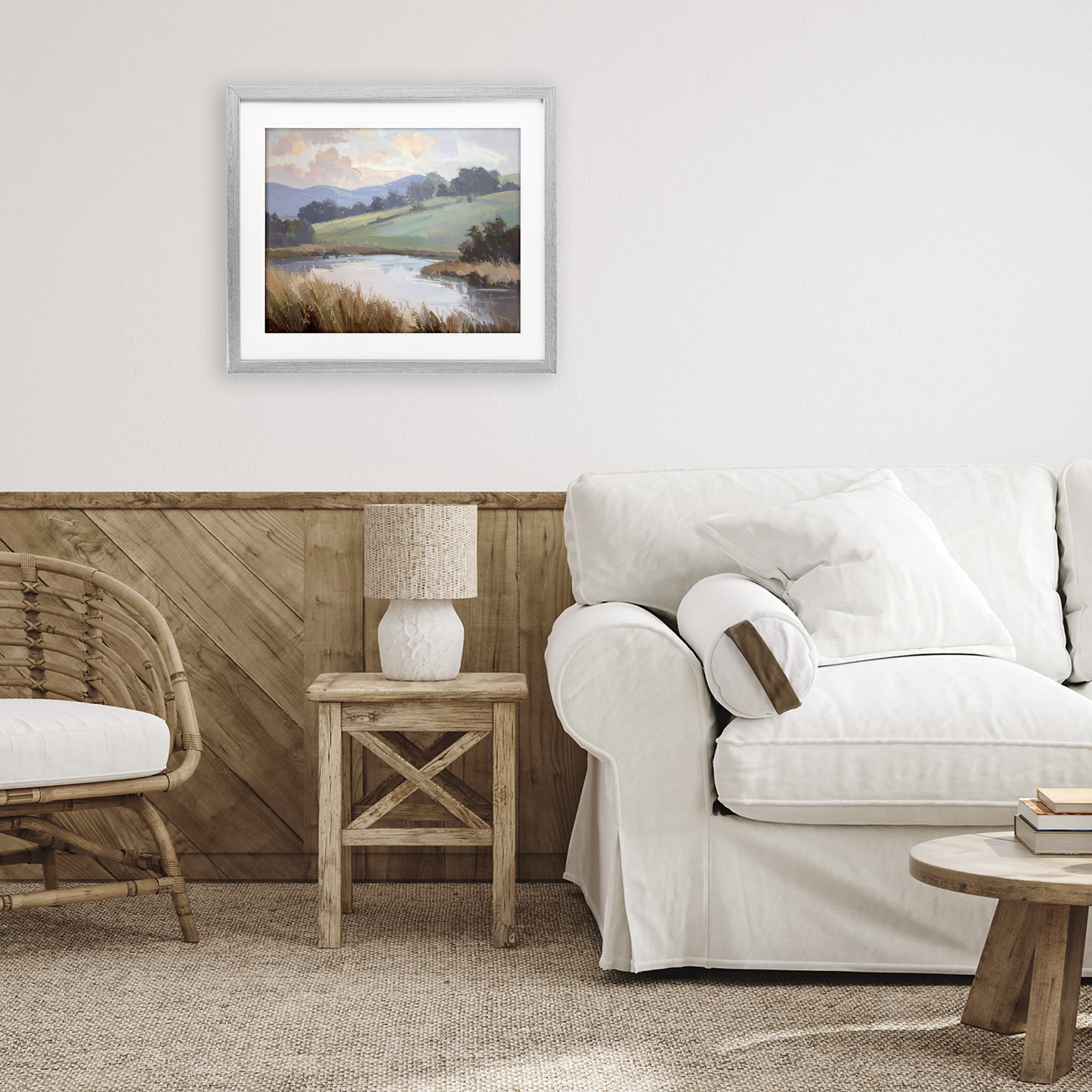 Stupell Industries Subtle Distant Mountains Gray Framed Print Under Glass, design by Alonza Saunders