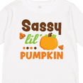 thumbnail image 4 of Inktastic Thanksgiving Sassy Lil Pumpkin with Fall Leaves Girls Long Sleeve Toddler T-Shirt, 4 of 5
