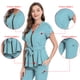 thumbnail image 4 of Traje de enfermera elástico para belleza de mascotas, traje dividido para mujer, traje de hospital de manga corta, traje de operación con cintura vendada, 4 of 6