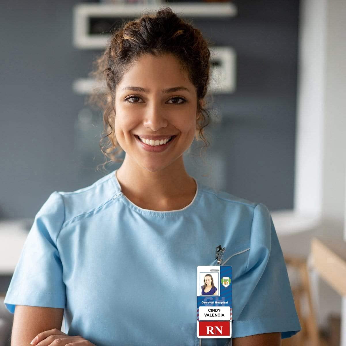 RN Badge Buddy - Heavy Duty Vertical Badge Buddies for Registered Nurses - Spill & Tear Proof Cards - 2 Sided USA Printed Quick Role Identifier ID Tag Backer by Specialist ID (Red)