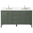 thumbnail image 6 of Vanity Art 60" Bathroom Vanity with Sink, Freestanding Storage Cabinet with Engineered Marble Top, Flip Down Tray, Drawer, and Shelve, 6 of 8