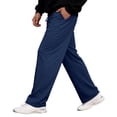 thumbnail image 4 of Mens Lightweight Baggy Sweatpants Straight Leg Open Bottom Thin Drawstring Lounge Pants with Pockets Blue 2XL, 4 of 7