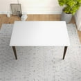 thumbnail image 6 of Mel Modern Style Solid Wood Walnut/White Top Rectangular 59" Dining Table, 6 of 8