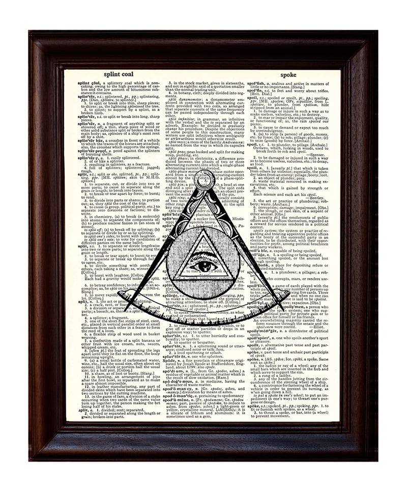 Illuminati Mason Dictionary Art Print Printed On Authentic Vintage