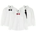 thumbnail image 3 of WOLLED Kids Boys Girls Long Sleeve Dress Shirt Toddler Slim Fit Button-Down Shirt Formal Dress Shirt with Chest Pocket for 3-16 Years Old, 3 of 10