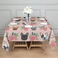thumbnail image 3 of Pink French Bulldog Flowers Florals Square Tablecloth,Waterproof Square Table Cover,Wipeable Spillproof Washable Table Cover for Home Kitchen Party Decor 42"X42"(107x107cm), 3 of 6