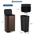 thumbnail image 2 of 12L/20 L/30L Kitchen Trash Can, Stainless Steel Garbage Can with Inner Wastebasket, Step Trash Can with Soft-Close Lid, Rectangular Rubbish Bin for Bathroom, Kitchen, Living Room, 2 of 8