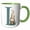 Green/White, variant on 3drose, Cute Teal Christmas Monogram Initial L, 11oz Mug