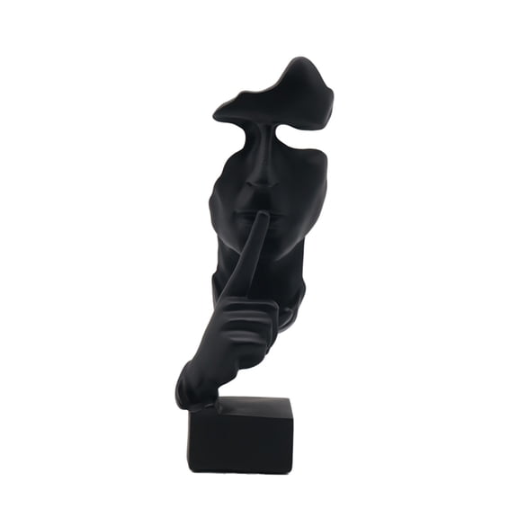 Silence is golden statue,Abstract art figurine,Handicrafts,Modern Resin Sculptures,Thinker Statue,Decorative Objects for Living room,Office Bookshelf