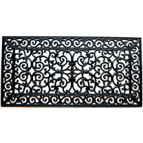 HomeRoots 573971 24 x 48 in. Black Rubber Outdoor Door Mat