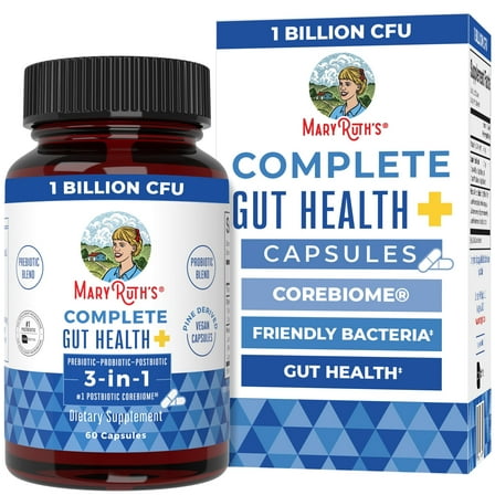 MaryRuth's 3-in-1 Complete Gut Health SCFA Butyrate Capsules, 60 Count