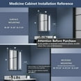 thumbnail image 4 of Boost-M1 20 in. W x 26 in. H Recessed or Surface Mount Framed Aluminum LED Medicine Cabinet with Mirror and Adjustable Shelves, Hinge on the Left, 4 of 12