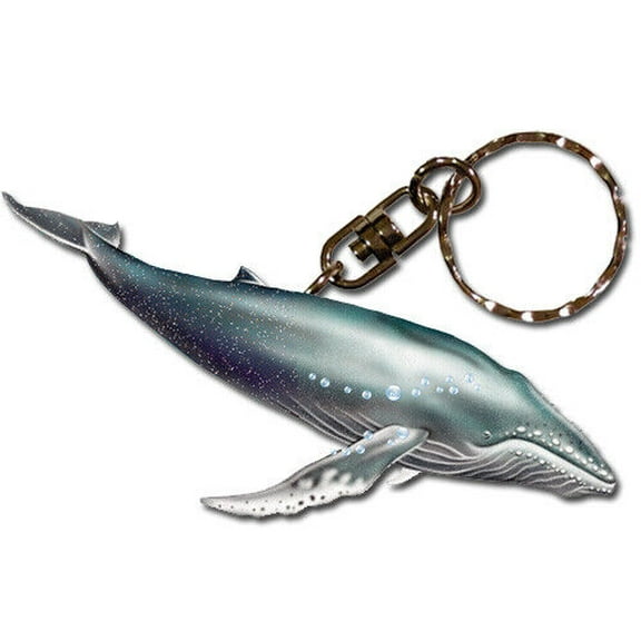 Humpback Whale Keychain, Souvenir Key Holder, Whale Charm Tag, Pet Key Rings Craft Ornaments, Wooden Die-Cut