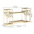 thumbnail image 4 of KaKaBB Metal Floating Bar Liquor Shelves 2 Tier, Wall Mounted Wine Rack with Glass Holder Storage, Wall Bar Shelf Wine Display Storage Holder for Kitchen Dining Room Bar (Gold), 4 of 4