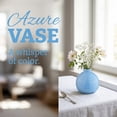 thumbnail image 6 of REGALWOVEN Small Ceramic Bud Vase, Short Round Flower Vase for Single Stem, Tiny Matte Decorative Vase for Shelf, Tiered Tray Blue 2.6"L x 2.6"W x 2.8"H, 6 of 6