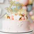 thumbnail image 4 of Decoración para tartas EIOAUY Happy Birthday, 23 cm, purpurina, color dorado champán, 4 of 6