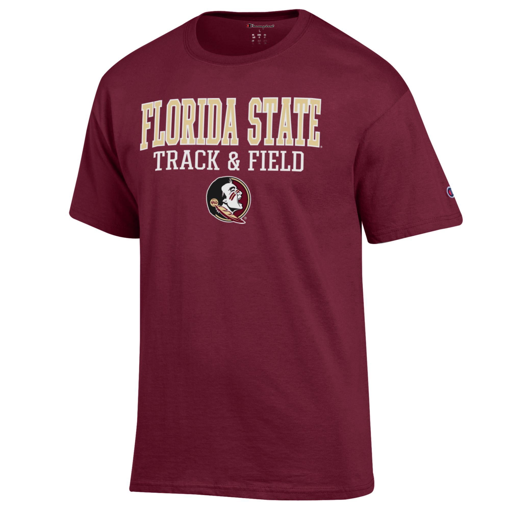 Men's Champion  Garnet Florida State Seminoles Track & Field Stack T-Shirt