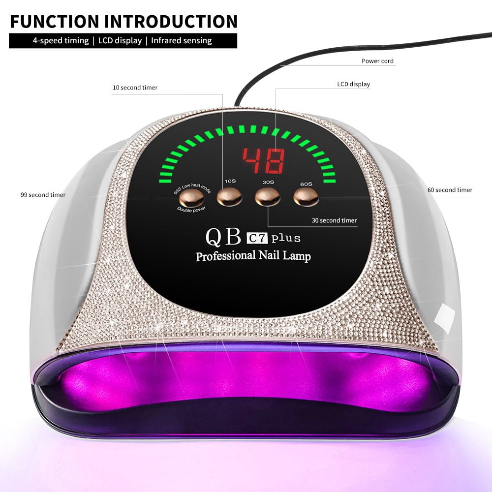 Professional UV LED Nail Lamp, LIMEGIRL Nail Dryer for Gel Polish, 4 Timers UV Nail Lamp Professional Nail Light,57Pcs Lamp Beads and Automatic Sensor