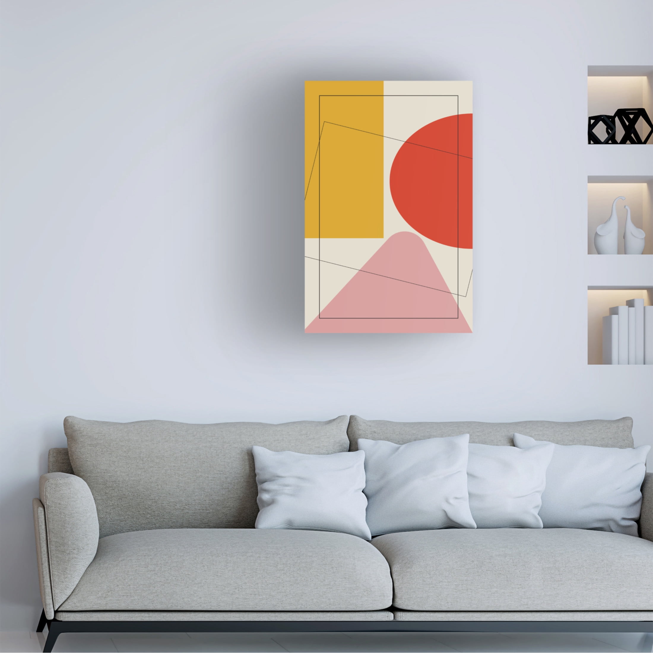 Trademark Fine Art Oju Design  Four Triangles Canvas Wall Art