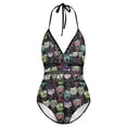 thumbnail image 5 of Invader Zim Poster Women's Swimwear Strap One Piece Backless Tummy Control V Neck Swimsuit Summer Beach Vacation Bathing Suit, 5 of 7