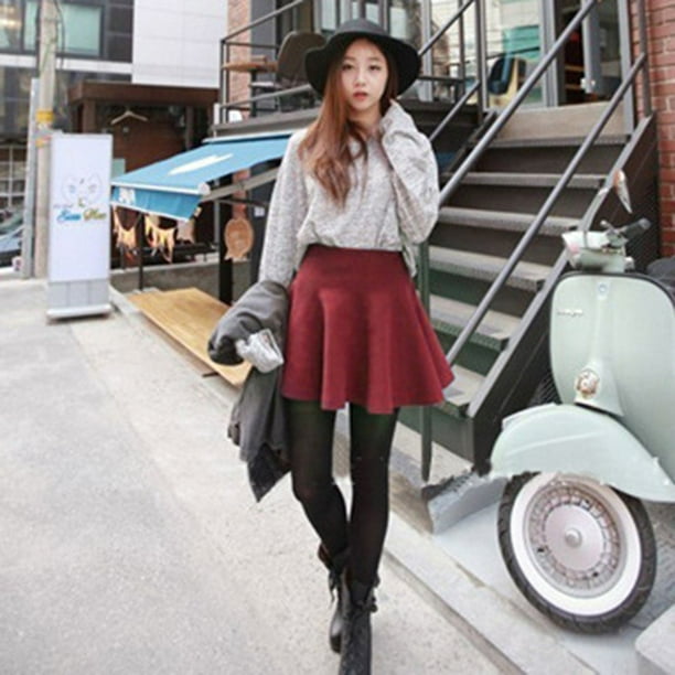 JUST BUY IT Women s Winter Slim fit A Line Short Skirts High Waist