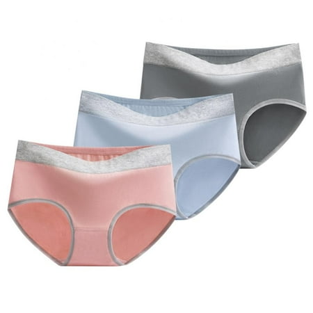

WBQ Women s Cotton Underwear Soft Mid Rise Briefs Full Coverage Underpants 3 Pack