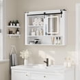 thumbnail image 5 of Vecenuy White Bathroom Wall Cabinet with Mirror, 3 Lighting Modes, Adjustable Brightness, Jewelry Holder, Sliding Door, Over Toilet Storage Cabinet, White, 5 of 9