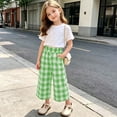 thumbnail image 5 of Zpanxa Girls Buffalo Plaid Wide Leg Pants Elastic Waistband Loose Fit Trendy Casual Trousers with Pockets for School Pants for Girls, 5 of 8
