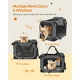 thumbnail image 6 of Feandrea 24-Inch Collapsible Dog Crate with 3 Mesh Doors, Portable Pet Carrier with Safety Zippers for Travel, Gray, 6 of 6