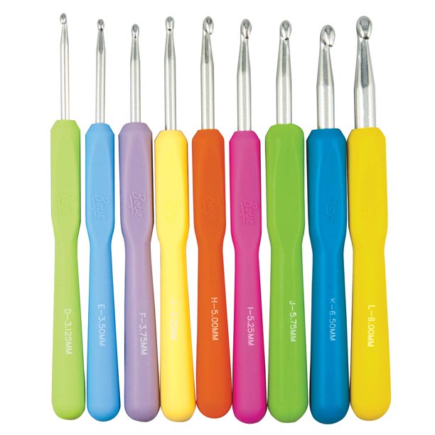 Boye® (Set of 9) 6" Ergonomic Aluminum Crochet Hooks