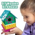 thumbnail image 3 of 2 Set Diy Bird House Wind Chime Kits, Birdhouse Kit Crafts for Kids Ages 4-12, Build and Paint Birdhouses Wooden Arts Craft, Outdoor Toys, Ideal Birthday, Children's Day Gifts, 3 of 8