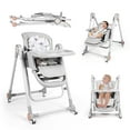 thumbnail image 3 of Loewten 3-in-1 Baby High Chair,Convertible Baby Swing,Foldable Infant Dining Chairs Seat with Wheels for Babies and Toddlers,Gray, 3 of 11