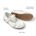 thumbnail image 4 of BURUDANI Toddler Girls Kids Bow-knot Mary Jane shoes Dress Flat Shoes ANGEL-5 WHITE/SATIN Size 6T, 4 of 7