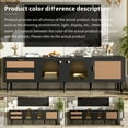 thumbnail image 6 of Aukfa Rattan TV Stand for TVs up to 80", LED Media Console,Black, 6 of 8