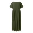 thumbnail image 4 of V Neck Irregular Hem Maxi Dress For Women Spring Summer Color Styles In Various Sizes, 4 of 5