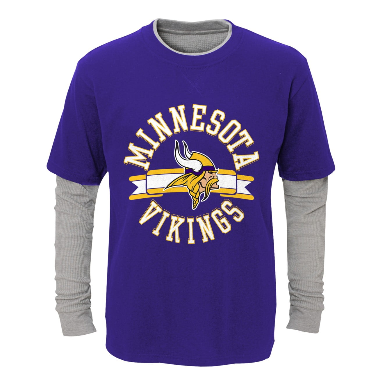 Minnesota Vikings Toddler NFL "Definitive" L S Faux Layer Thermal Shirt by Outerstuff