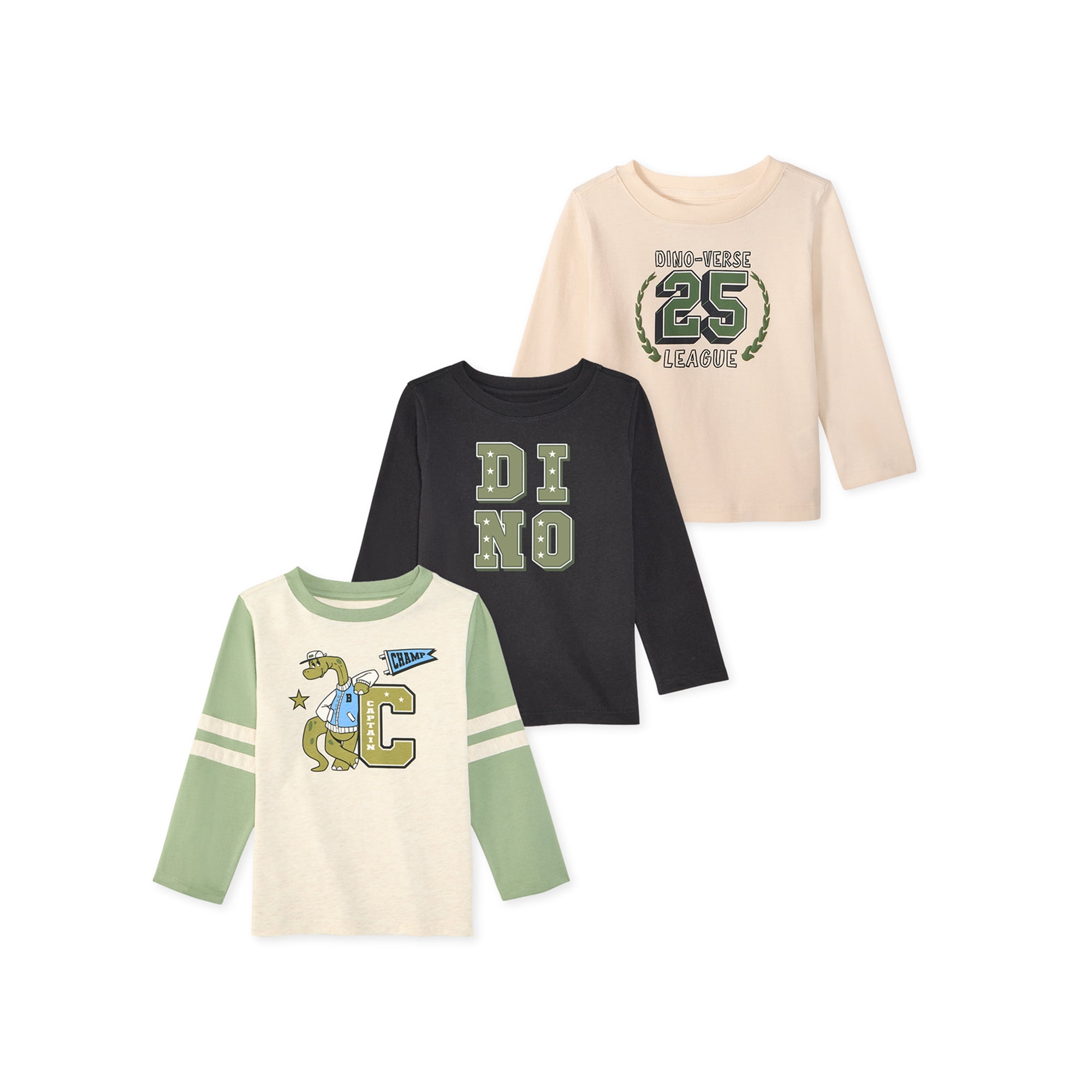 Garanimals Baby & Toddler Boys Long Sleeve Shirts, Single & 3-Pack, Sizes 0-6T