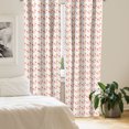 thumbnail image 2 of Ambesonne Geometric Window Curtains, Bounded Stripes Circles, Each 28" W x 63" L, Sand Brown and Dark Coral, 2 of 4