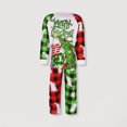 thumbnail image 2 of Conjunto de ropa de dormir con estampado de árbol de Navidad y pantalones superiores de manga raglán familiar, 2 of 9