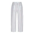 thumbnail image 6 of ShiShine StripedPants for Women Casual Drawstring Trendy Trousers with Pocket, 6 of 6