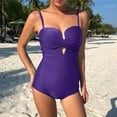 thumbnail image 2 of QHFBli Women's Push Up Wrap Front Swimsuit One Piece Tummy Control Bathing Suits Bandeau Twist Swimwear, 2 of 4