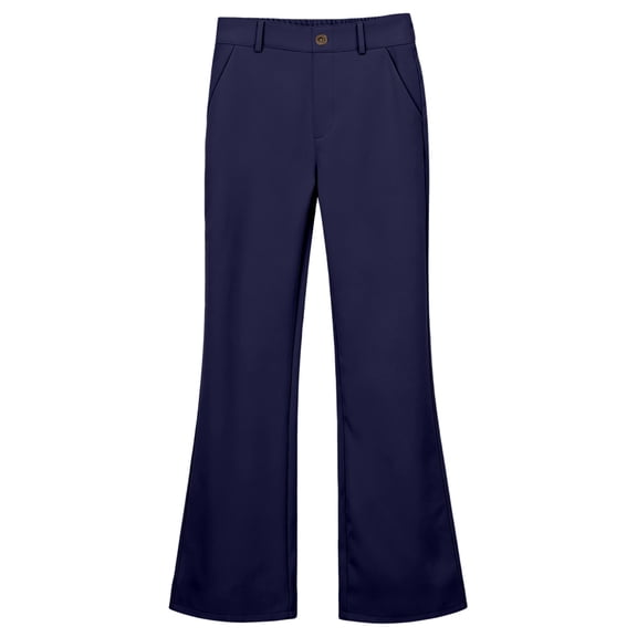 Girls Uniform Pants High Waisted Button Front Flare Trousers Flared School Pants for Girls School Uniform Size 5-16T