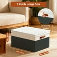 thumbnail image 6 of Storage Bins with Lids, 2 Pack Extra Large Blanket Storage Baskets with Lids, Closet Organizers Bins for Living Room, Nursery, Black and White, 6 of 10