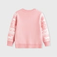 thumbnail image 4 of GYRATEDREAM Toddler Girl Boy Christmas Sweater Baby Long Sleeve Xmas Elk Reindeer Embroidery Knitted Crewneck Pullover Tops Kids Autumn Winter Warm Clothes for 6 Years Pink, 4 of 7